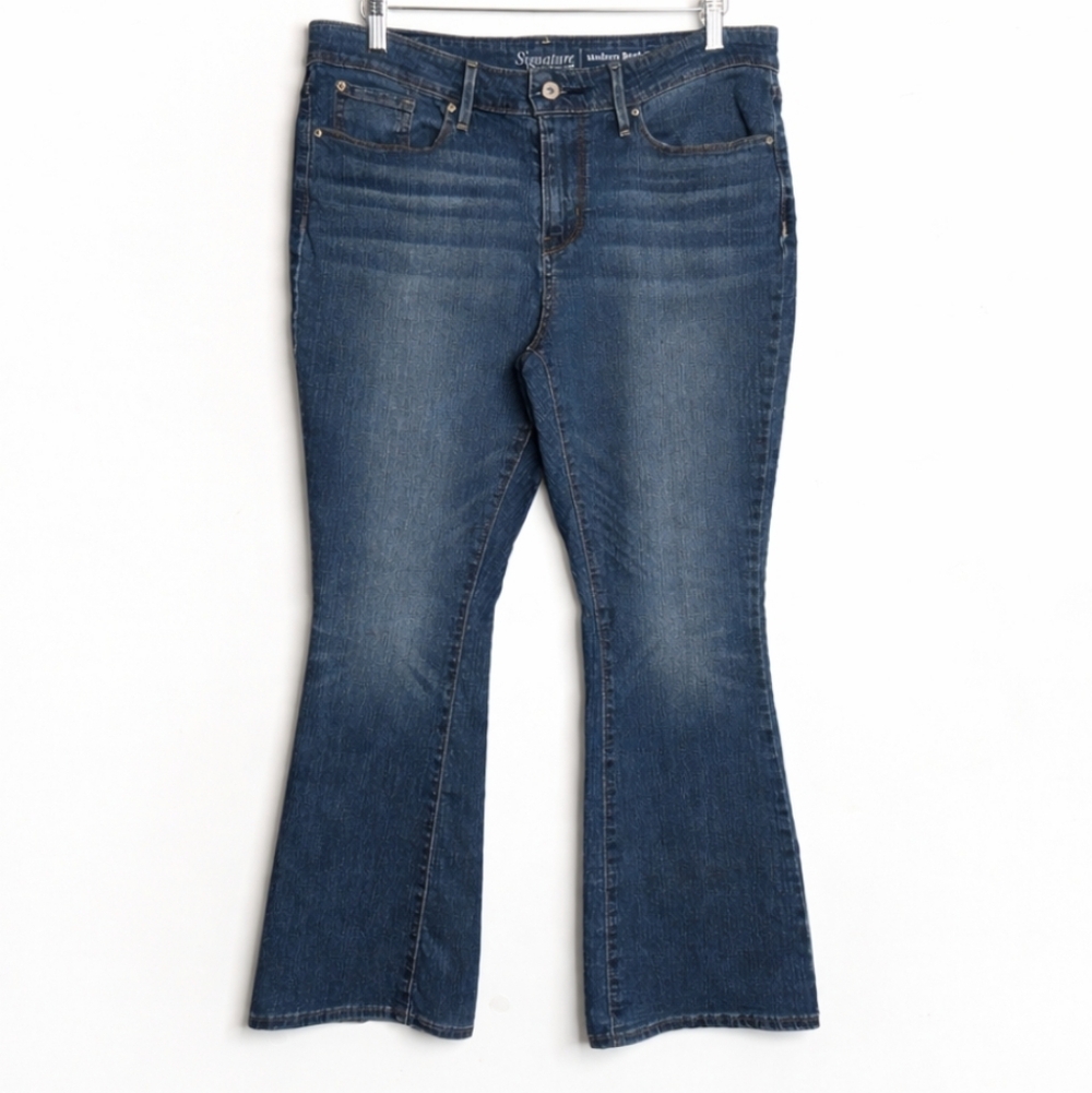 Levi Strauss Signature Modern Boot Cut Jeans Dark Wash 12 Short